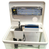 PRIME Аквариум, с LED светильником и фильтром, белый, 7 л, 22,5х15,5х24,5 см