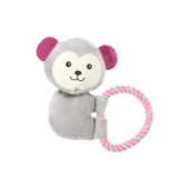 Zolux Плюшевая игрушка тяни-толкая с пищалкой "Игривая обезьянка", 18 см