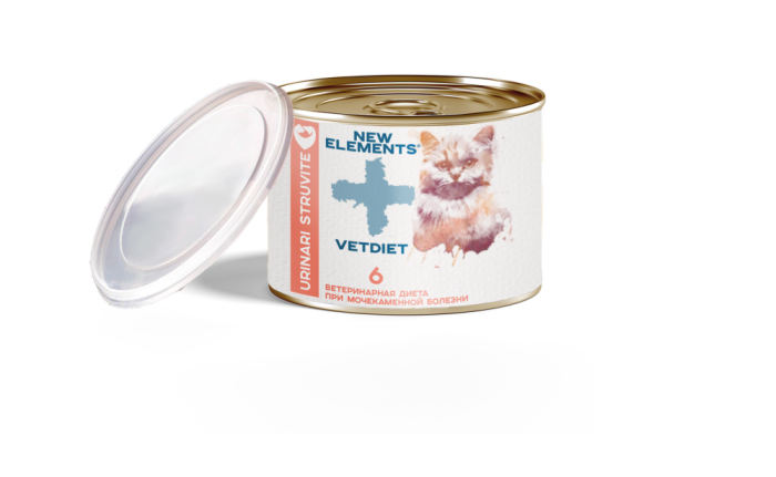 NEW ELEMENTS VETDIET консервы для кошек 6 Urinary Struvite индейка, 240 г