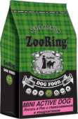 ZOORING MINI ACTIVE DOG Сухой корм для взрослых активных собак мини и средних пород Лосось и рис, 45%мяса-Без пшеницы, 