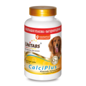 Unitabs CalciPlus Кормовая добавка для собак, с кальцием, фосфором и витамином Д, 200 таб.