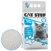 Cat Step Compact White Original, наполнитель комкующийся минеральный , 10 л