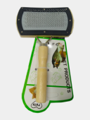 PET DOUBLEBRUSH Расческа для животных двусторонняя,с щеткой,дерев.ручка,ПРЯМОУГОЛЬНАЯ PET DOUBLEBRUSH