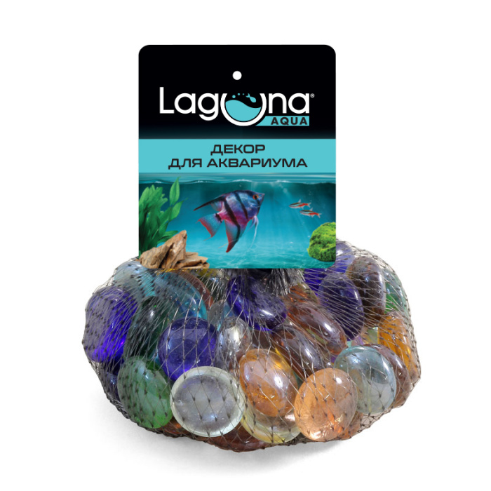 Laguna AQUA Грунт стеклянный "Пуговки", S, 17-19 мм, 300 г