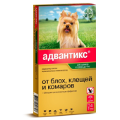 Bayer Адвантикс Капли против клещей и блох для собак весом до 4 кг, 4 пипетки