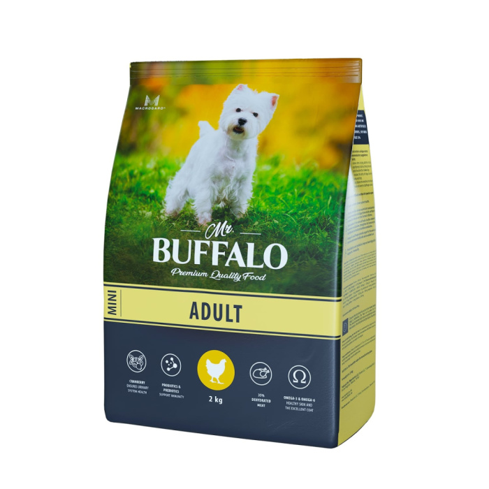 Mr.Buffalo ADULT MINI Сухой корм для собак мелких пород, курица,0,8 кг, 2 кг