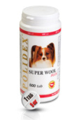T.E.C. Pharmacephtic Polidex Super Wool plus витамины для шерсти собак, 500 таблеток
