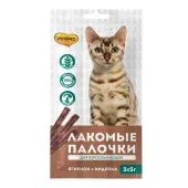 Мнямс Лакомые палочки 13,5 см для кошек из индейки и ягненка 3х5 г