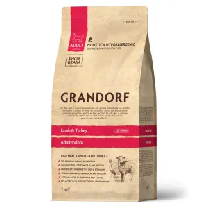 GRANDORF Adult Indoor Низкозерновой сухой корм для взрослых кошек, постоянно живущих в помещении, ягненок и рис
