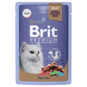 Brit Premium Пауч для взрослых кошек ассорти из птицы в желе, 85 г