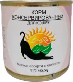 LiveRa Корм консервированный для кошек Мясное ассорти с кроликом 240 г