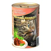 Ночной охотник Консервы для кошек, мясные кусочки в креветочном желе, 400 г