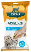 TiTBiT крем-суп для кошек с кусочками лосося (10 г × 4 упаковки)
