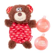 GiGwi Игрушка для собак Мишка со сменными пищалками 13см, серия PLUSH FRIENDZ