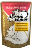 Милый котик влажный корм для кошек в соусе Аппетитная курочка, 85 г