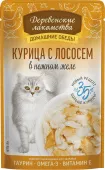 Деревенские лакомства Пауч для кошек Курица с лососем в нежном желе, 70 г