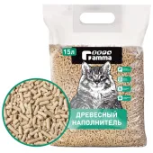Gamma Наполнитель впитывающий древесный мелкие гранулы , 15л