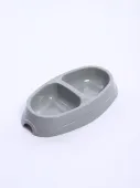 Россия Миска NIXIE для кошек ДВОЙНАЯ СЕРАЯ 2*0,2 л