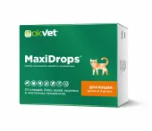 Агроветзащита Оквет MaxiDrops для кошек весом от 4 до 8 кг от клещей, блох, вшей, круглых и ленточных гельминтов