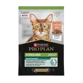 Pro Plan Sterilised Maintenance, влажный корм для стерилизованных кошек и кастрированных котов лосось в соусе, 85 г