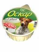 Оскар консервы мясные для собак с Уткой 125 г