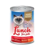 Lunch For Pets Консервы для кошек Говядина с сердцем в желе, 400 г