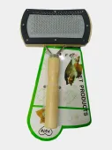 PET DOUBLEBRUSH Расческа для животных двусторонняя с щеткой, деревянная ручка, прямоугольная