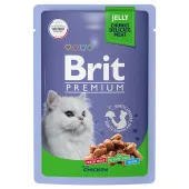 Brit Premium Пауч для взрослых кошек цыпленок в желе, 85 г