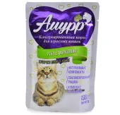 Амурр Влажный корм для кошек в желе с уткой и морковью, 100 г