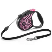 Triol Flexi Поводок-рулетка для собак Flexi Life Geometry Pink M 5м до 20кг, трос