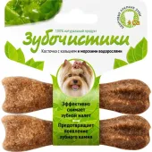 Деревенские лакомства Зубочистики Косточка жевательная для собак мелких пород до 10 кг Морские водоросли набор 2*16 г