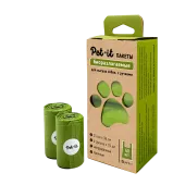 Pet-it  пакеты для выгула собак 23х36, биоразлагаемые, в рулоне, с ручками, упаковка 4 рул. по 15шт.