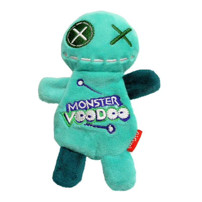 GiGwi Игрушка для собак Кукла Вуду зелёная со сменной пищалкой 17,5см, серия MONSTER VOODOO