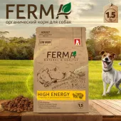 FERMA High Energy сухой корм для собак мелких и средних пород, с индейкой, телятиной и ягненком, 1,5 кг