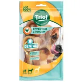 Triol Трубочки-мини жевательные с мясом курицы, 3см (уп.7шт.), серия DENTAL
