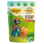 Мнямс сочные кусочки в желе для кошек с говядиной «Фермерская ярмарка» линия Кот Федор 85 г