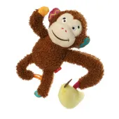 GiGwi Игрушка для собак Обезьянка с бананом с пищалкой 21см, серия PLUSH FRIENDZ