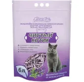 Чистый котик наполнитель комкующийся ТОФУ лаванда, 6л