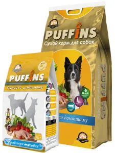 PUFFINS Сухой корм для собак 15 кг Курица по-домашнему Puffins