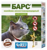 АВЗ БАРС Ошейник против клещей и блох для кошек 35 см