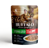 Mr.Buffalo Влажный корм STERILIZED для стерилизованных кошек, говядина в соусе, 85 г