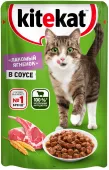 Kitekat Влажный корм для кошек ягненок в соусе, 85 г