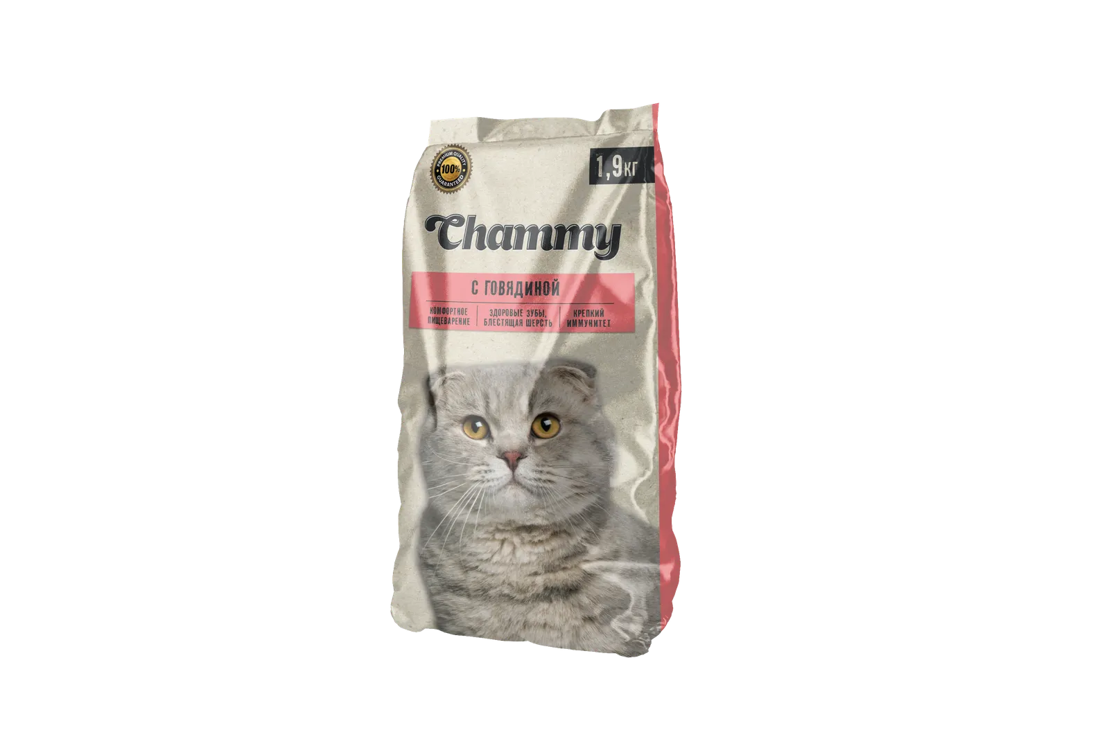 Chammy сухой корм для кошек, с говядиной