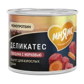 Мнямс Влажный корм Деликатес Паштет из говядины с морковью для собак всех пород "Бразато по-итальянски" 200 г