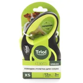 Triol Поводок-рулетка для собак Urban Neon XS, 3м до 12кг, лента, черный