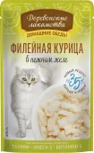 Деревенские лакомства Пауч для кошек Филейная курица в нежном желе, 70 г