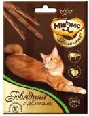 Мнямс Деликатесные лакомые палочки для кошек, 3 шт по 4 г, говядина и яблоко