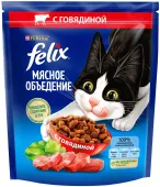 FELIX Сухой корм для кошек Мясное объедение, с говядиной, 600 г