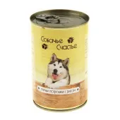 Собачье счастье Консервы для собак Птичьи потрошки с рисом 410 г