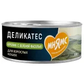 Мнямс Деликатес "Паштет по-мальтийски". Влажный корм Кролик с зеленой фасолью для кошек, 100 г